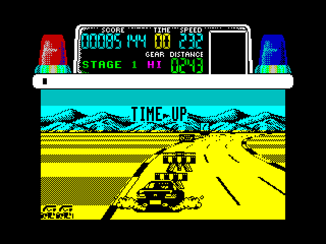 Chase H.Q. ZX Spectrum Screenshot: Time up!