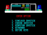 Chase H.Q. for ZX Spectrum - Control options.