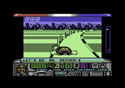Chase H.Q. for Commodore 64 - Crashing into posts will slow you down.