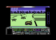 Chase H.Q. for Commodore 64 - Obstacles in the road slow you down as well...