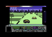 Chase H.Q. for Commodore 64 - Hitting cars will slow you down costing precious time.