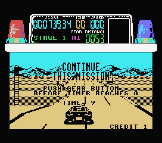 Chase H.Q. MSX Screenshot: Time's up!