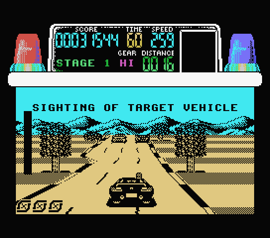 Chase H.Q. MSX Screenshot: Target vehicle spotted!