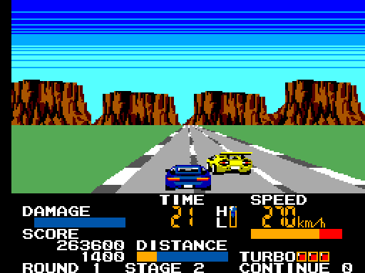 Chase H.Q. Sega Master System Screenshot: Racing to catch up with my target...