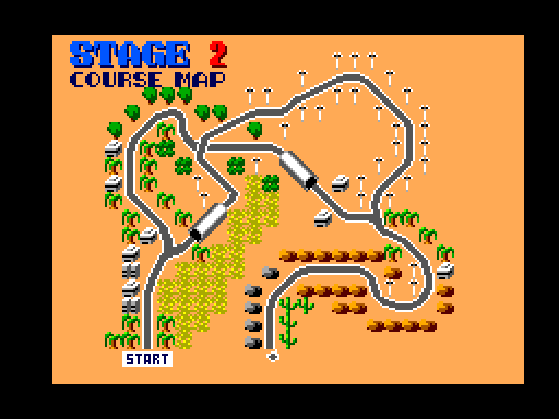 Chase H.Q. Sega Master System Screenshot: Stage 2 course map.