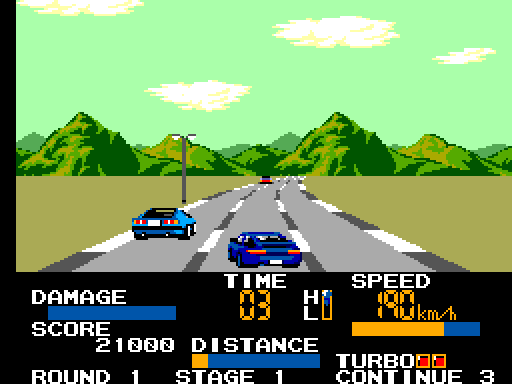 Chase H.Q. Sega Master System Screenshot: On to the next area...I need to hurry up now!