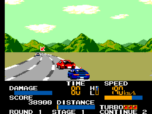 Chase H.Q. Sega Master System Screenshot: Here's my target in the distance!