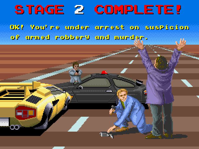 Chase H.Q. Arcade Screenshot: Stage 2 complete!