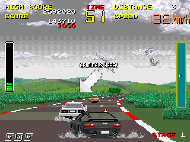 Chase H.Q. Arcade Screenshot: There's the target!