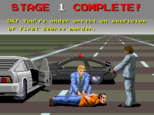 Chase H.Q. Arcade Screenshot: Stage 1 complete!