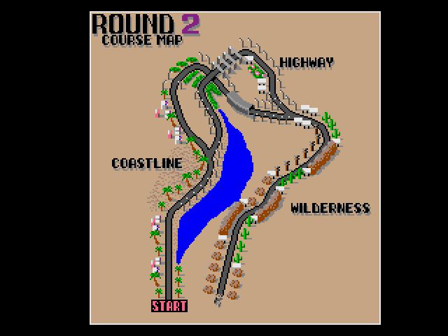 Chase H.Q. Arcade Screenshot: One of the course maps.