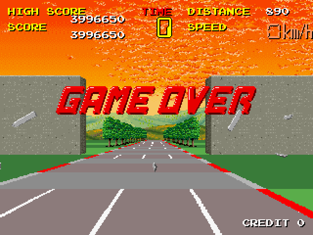 Chase H.Q. Arcade Screenshot: Game over.