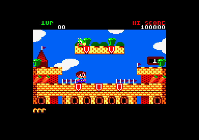 Rainbow Islands Amstrad CPC Screenshot: Game start.