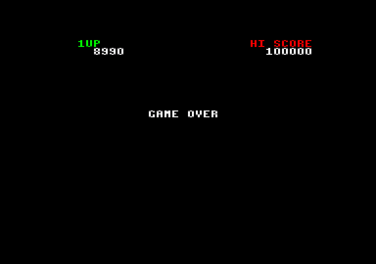 Rainbow Islands Amstrad CPC Screenshot: Game over.