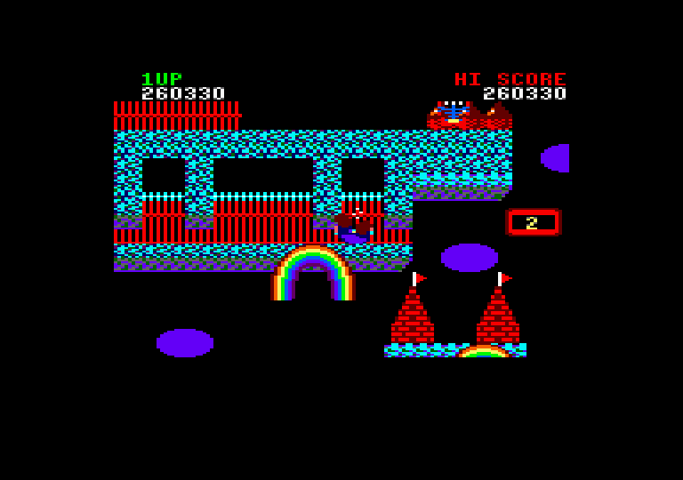 Rainbow Islands Amstrad CPC Screenshot: They got me!