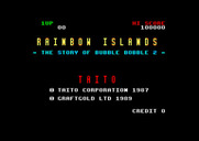 Rainbow Islands for Amstrad CPC - Title screen.