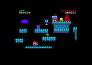 Rainbow Islands for Amstrad CPC - There's more enemies and fewer platforms as the game progresses.