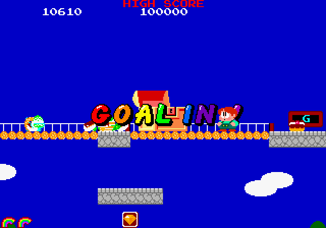 Rainbow Islands Arcade Screenshot: First level completed!
