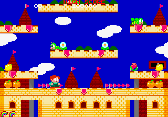 Rainbow Islands Arcade Screenshot: The game begins!