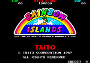 Rainbow Islands for Arcade - Title screen.