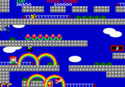 Rainbow Islands for Arcade - There are lots of platforms you'll need to contend with...