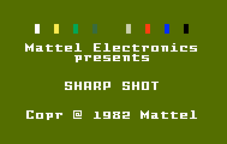 Sharp Shot Intellivision Screenshot: Title screen.