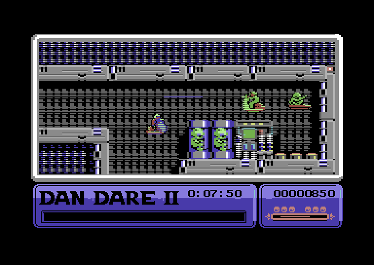 Dan Dare II: Mekon's Revenge Commodore 64 Screenshot: What contraption have I found here?!