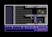 Dan Dare II: Mekon's Revenge for Commodore 64 - Flying down a corridor...