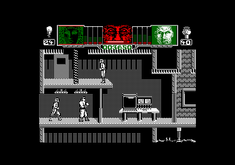 Hammerfist Amstrad CPC Screenshot: Watch out for the guy sneaking up from behind!