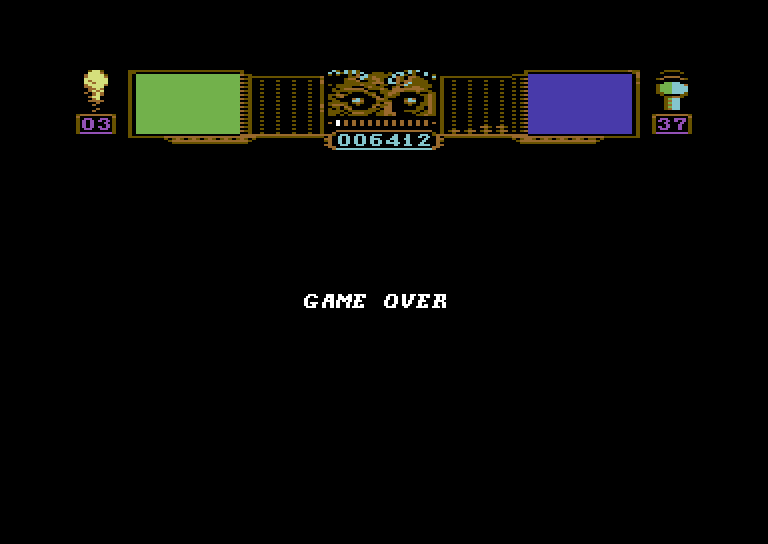 Hammerfist Commodore 64 Screenshot: Game over.