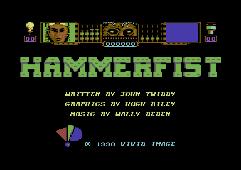 Hammerfist Commodore 64 Screenshot: Title screen.