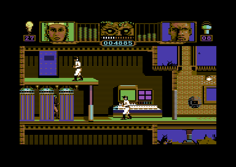 Hammerfist Commodore 64 Screenshot: More guards appear...
