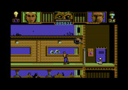 Hammerfist for Commodore 64 - Destroy the security system to get past that door.