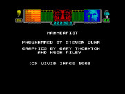 Hammerfist for ZX Spectrum - Title and credits screen.