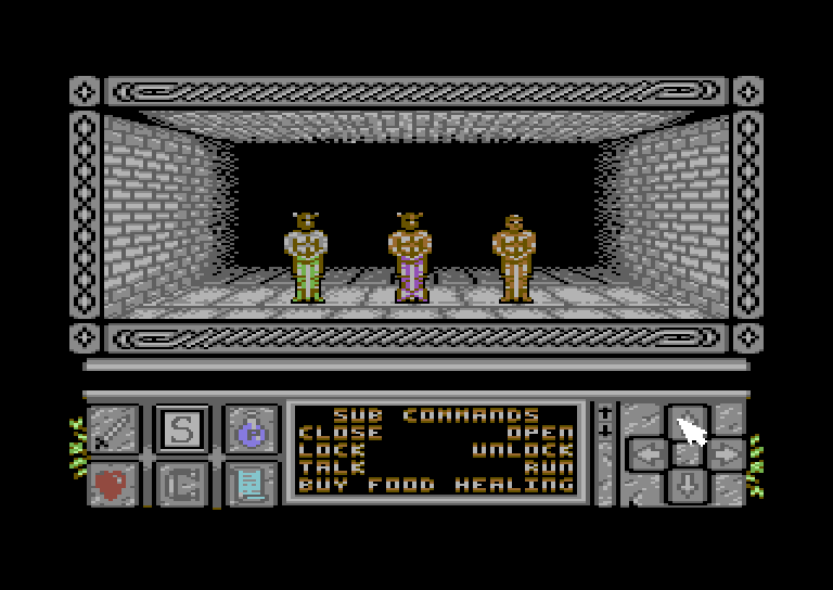Death Bringer Commodore 64 Screenshot: Encounter with some guards...