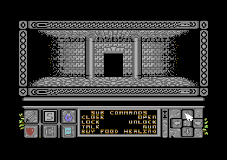 Death Bringer Commodore 64 Screenshot: Exploring a castle.
