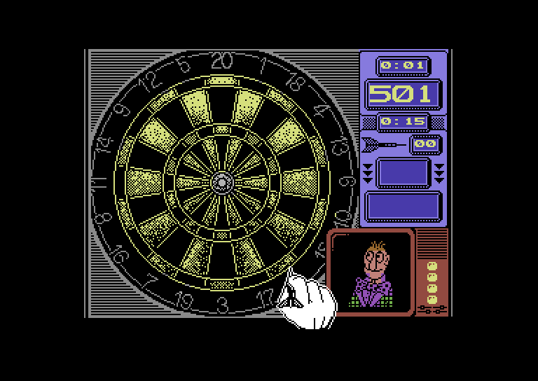 Wacky Darts Commodore 64 Screenshot: The game begins!