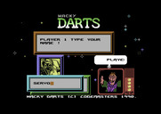 Wacky Darts for Commodore 64 - Player 1, enter your name!