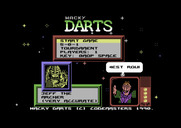 Wacky Darts for Commodore 64 - The main menu.