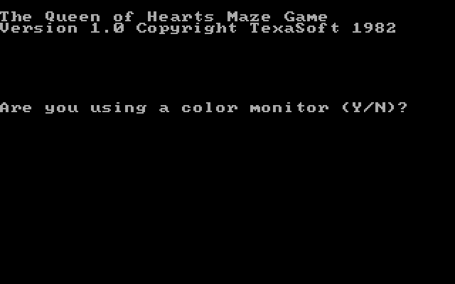 Queen of Hearts Maze Game, The IBM PC/Compatibles Screenshot: Title screen.