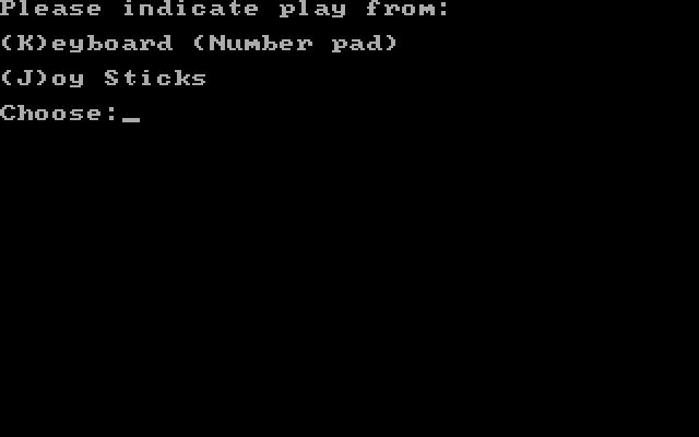 Queen of Hearts Maze Game, The IBM PC/Compatibles Screenshot: Use keyboard or joysticks?
