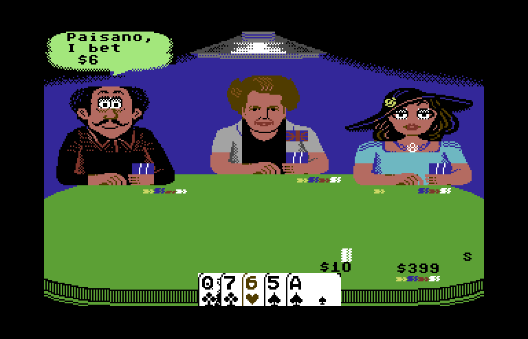 Card Sharks Commodore 64 Screenshot: Here's my hand...
