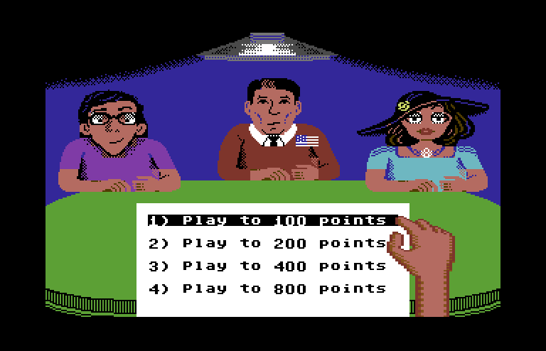 Card Sharks Commodore 64 Screenshot: Setting up a game of hearts.
