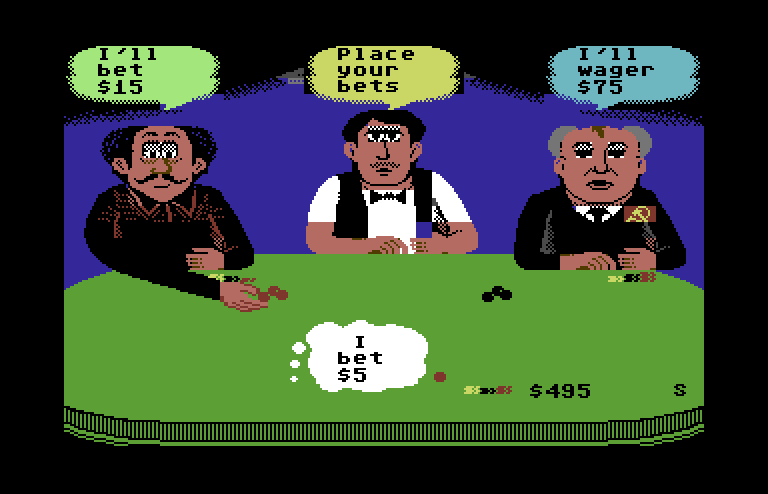 Card Sharks Commodore 64 Screenshot: Place your bet...