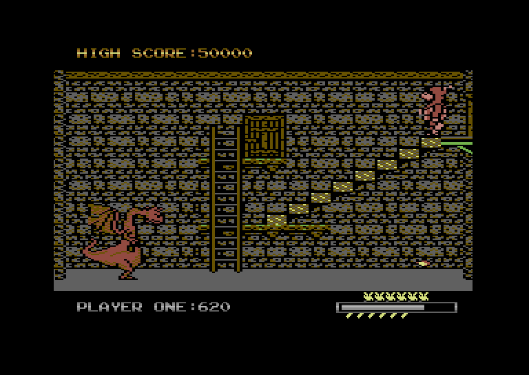 Black Lamp Commodore 64 Screenshot: A very large dragon!