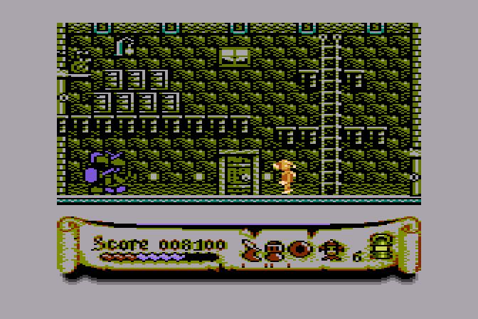 Black Lamp Atari 8-bit Screenshot: Shooting an opponent...