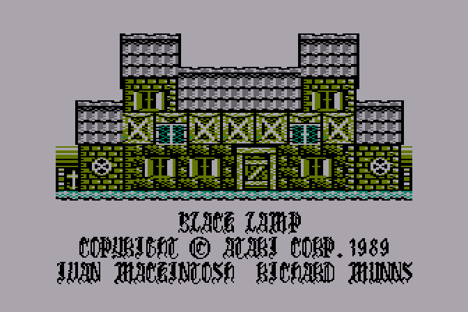Black Lamp Atari 8-bit Screenshot: Title and copyright screen.