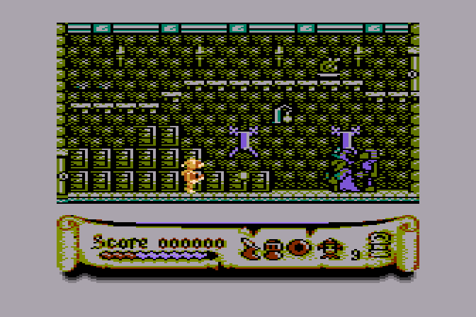 Black Lamp Atari 8-bit Screenshot: Game start.