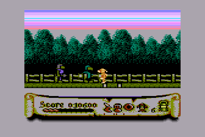 Black Lamp Atari 8-bit Screenshot: You can go down from this location where the two poles at the bottom are.