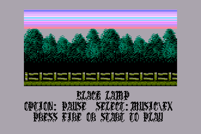 Black Lamp Atari 8-bit Screenshot: Game options.